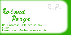 roland porge business card